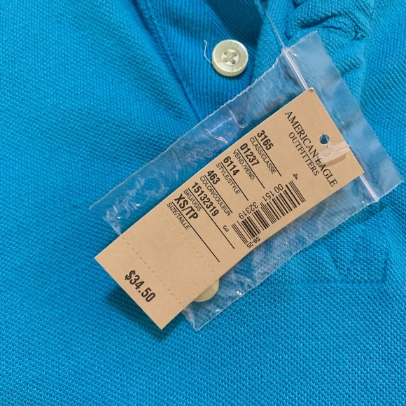 NWT American Eagle | Vintage Fit Polo in Blue - Picture 5 of 8